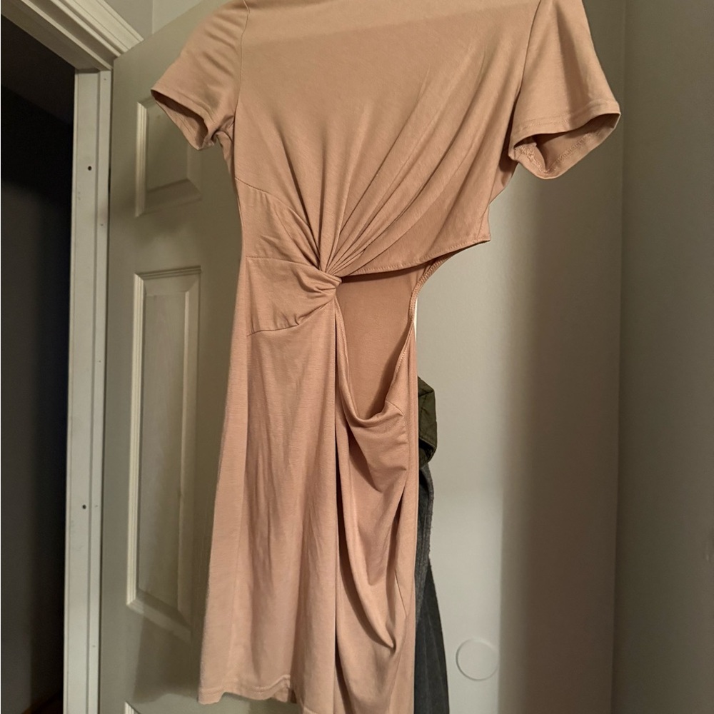 Elegant Tan Knot Dress